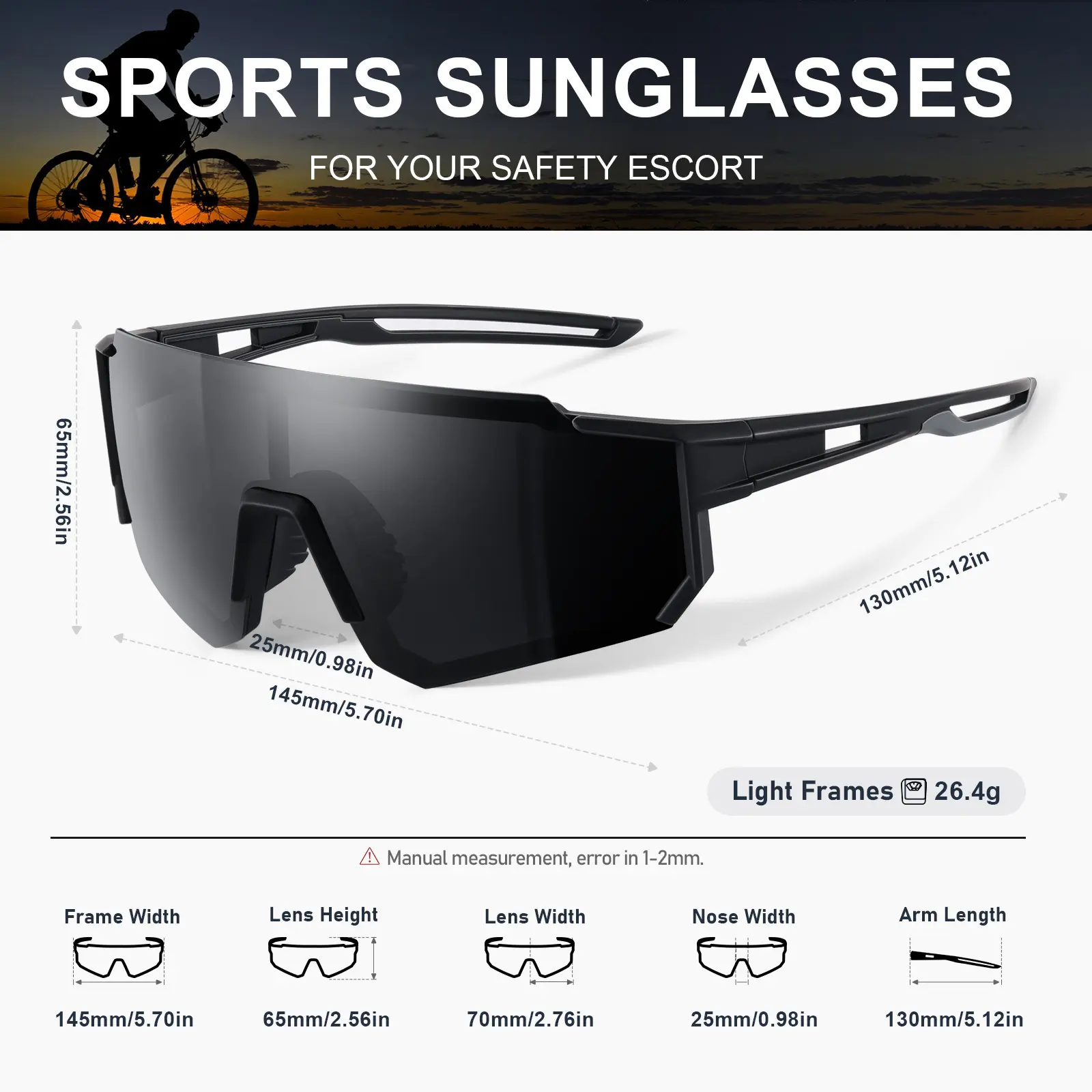 【Holiday Haul】TURBOPEP 2 Pairs Professional Cycling Sunglasses, TR90 Frame, Windproof UV400 Protection, Lightweight Polarized Lenses, Anti-Slip Nose Pad, Aerodynamic Design 【Holiday Haul】TURBOPEP 2 Pairs Professional Cycling Sunglasses, TR90 Frame, Windproof UV400 Protection, Lightweight Polarized Lenses, Anti-Slip Nose Pad, Aerodynamic Design