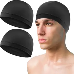 2 count Men Skull Caps Beanie Multifunctional Sleep Hats Breathable Headwear  Absorbent Liner Cap for Men Women