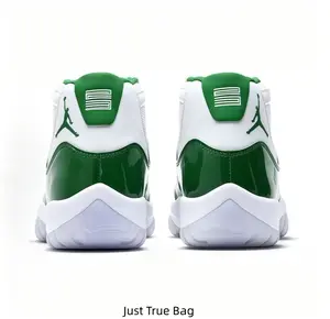 High-Top Basketball Sneakers – Leather & Patent Leather Trainers with White Laces, Midsole & Translucent Outsole