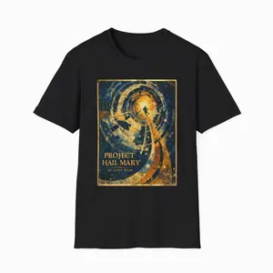 Project Hail Mary Vintage Space Poster Tee Andy Weir Sci-Fi Cotton, Graphic Tees, Unisex Y2K Cotton Tee, Streetwear KNH
