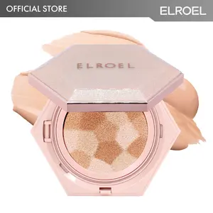 ELROEL Blending Cushion - Official Product 4-in-1 Korean Cushion Foundation with Italian Caviar, Collagen & Hyaluronic Acid - 12HR Long Lasting, Hydrating & Age-Defying Makeup Concealer 0.44 oz