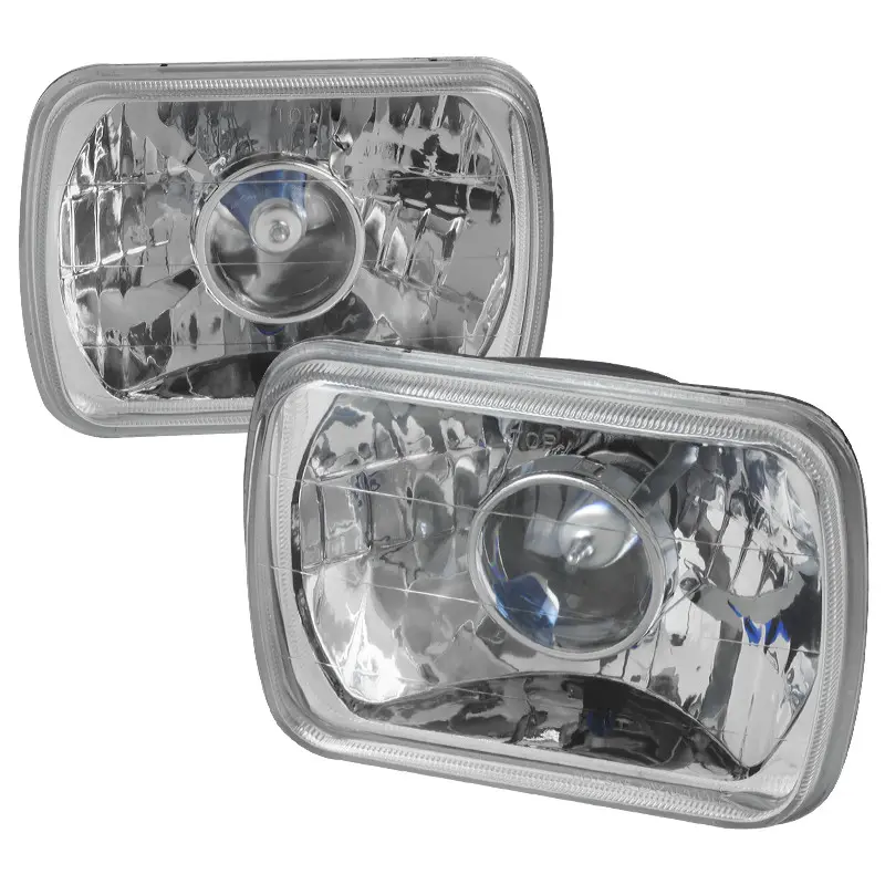 Universal 7"x6" H4 Projector Headlights (Chrome Housing/Clear Lens) Universal 7"x6" H4 Projector Headlights (Chrome Housing/Clear Lens)