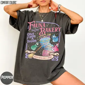 Sleeping Beauty Fauna Bakery Comfort Colors Tee, Retro Baked With Love And Magic Shirt, Trip Gift