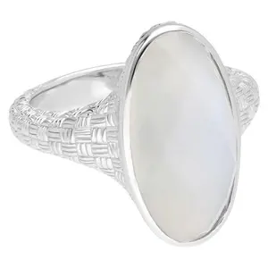 Ariva Sterling Silver Faceted OVal Moonstone Ring