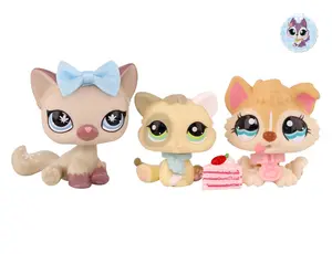 DIYLPSHOME 3Pcs Mini Pet Figures Dogs and Cats Collectable and accessories Kids Gift New and Rare Super Animal Toys for Group Play and Educational Entertainment