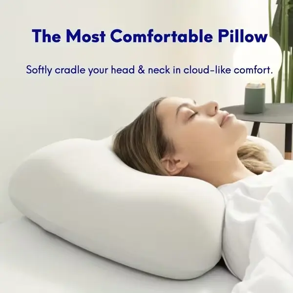 Deep Ergonomic Contour Pillow for Side and Back Sleepers - Supportive Neck Pillow for Comfortable, Restful Sleep
