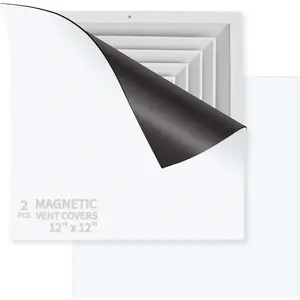 2 PCS Magnetic Vent Covers 12"X12" - Strong Magnetic Air Vent Covers for Ceiling/Wall/HVAC, White Square Vent Covers for Home & Rv (Fits Steel Vents)