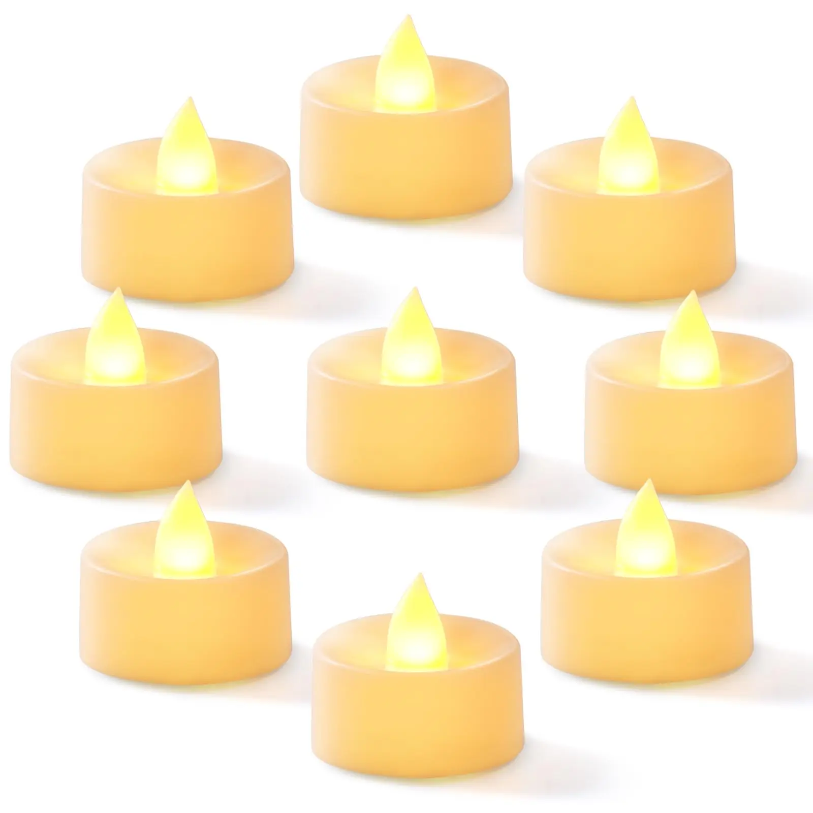 24-Pack Plastic Flameless LED Tea Lights Decorative Candles, Battery-Operated Energy-Saver Halloween Lights with 200+ Hours Illumination, Adjustable Lighting Modes, Warm Aesthetic, Batteries Included for Votive, Wedding Centerpiece
