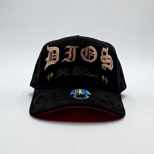 Dios por delante chava hats placa adiamnatada oro rosado