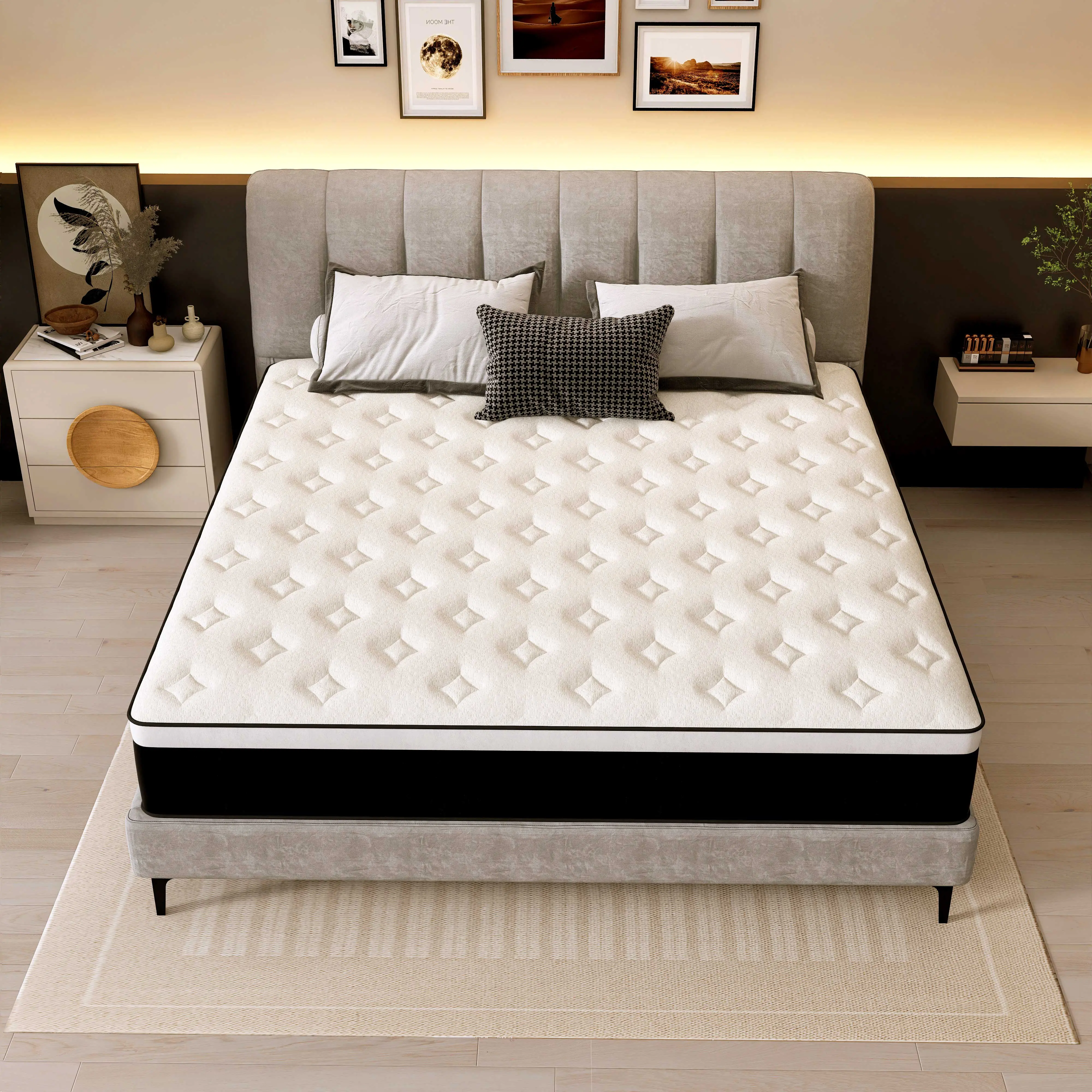Deals For You Days 12&14 Inch Hybrid Mattress T/F/Q/K Sizes Medium Firm Individual Pocket Spring Summerwins Body Alignment Support  Skin-Friendly Breathable Bed In A Box Sweet Sleep hotel use