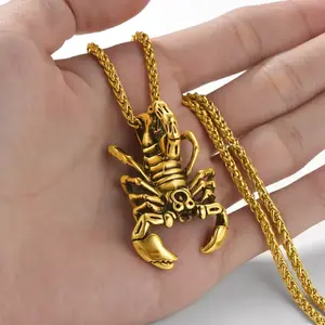 U7 Punk Hip Hop Scorpion Pendant Necklace for Men and Women