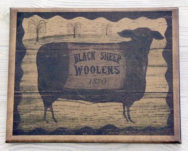 Black Sheep Woolens 8X10 Canvas Print - Artistic Wall Decoration for Room Decoration with Traditional Design