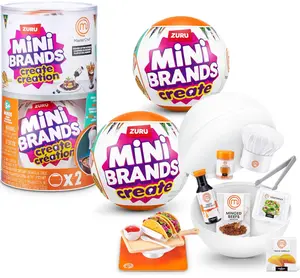 Mini Brands Create MasterChef Series 2 by ZURU (2 Pack) – Real Mini Dishes with Ingredients, UV LED Tool & Recipe Card | DIY Toy Capsule Non-Edible Collectible for Kids, Teens, and Adults.
