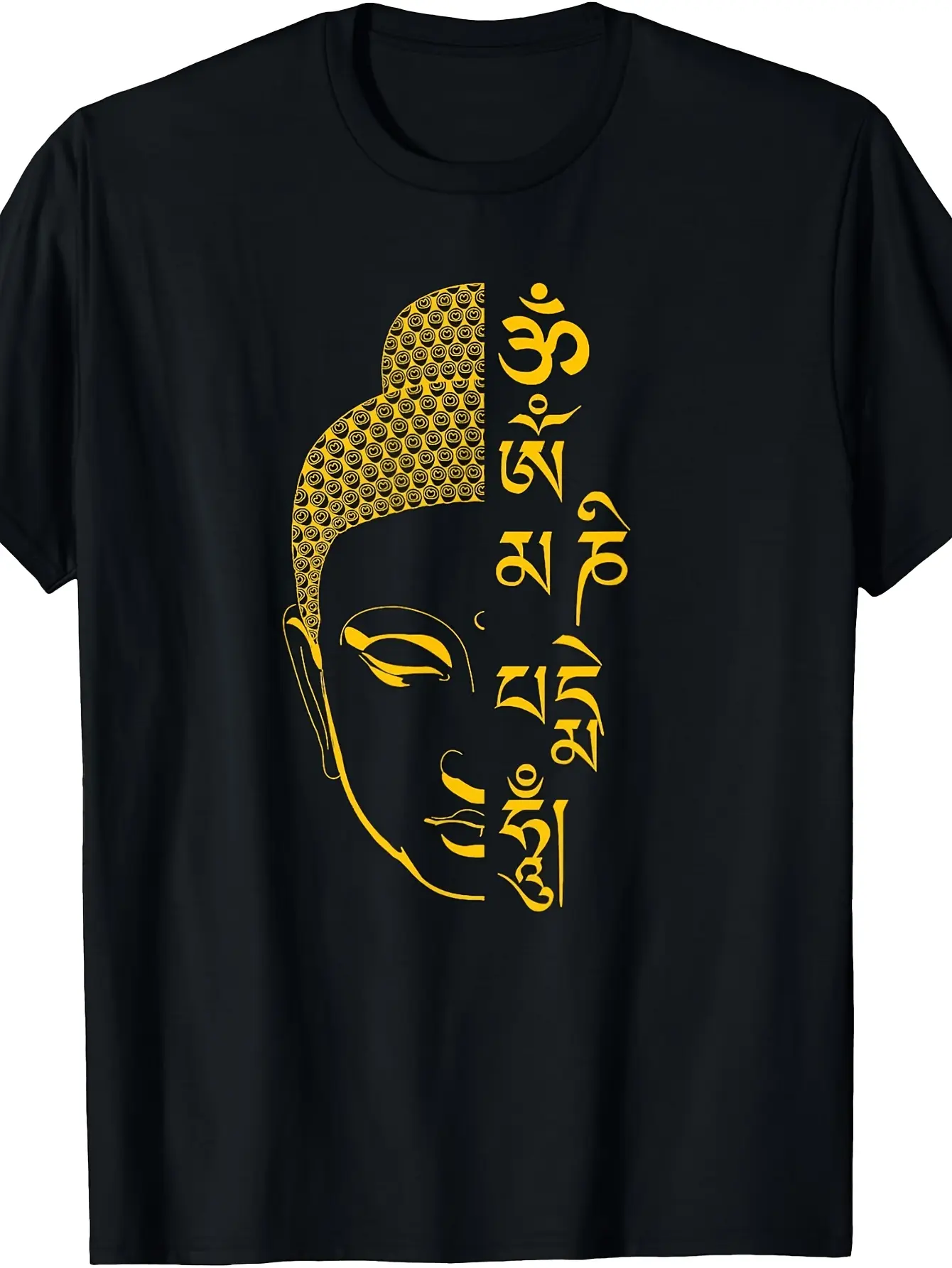 Om Mani Padme Hum Mantra T-Shirt.jpg unisex soft cotton short sleeve t shirt, vintage graphic casual tee for men women teens, perfect birthday holiday gift for camping travel gym daily street  wear