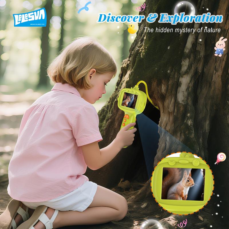 2026 Upgraded Kids Endoscope Camera with Storage Bag – LELESUN Borescope Snake Camera with 2.4" HD IPS Screen, 8 LED Lights, IP67 Waterproof STEM Toy for Science Exploration, Gift for Boys Girls Age 4–10