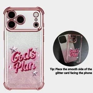 God's Plan Text Design for iPhone Samsung Galaxy Case iPhone 17Pro Max Air 16 15Plus 14 13 12 11 XR XS S25Ultra S24FE S23 S22 Phone Case, Four-corner airbag drop protection, Protective Silicone Cover, Protection Durable.JNW0075