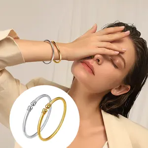 FaithHeart Round End Cuff Bracelet Open Bangle Cuff Bracelets