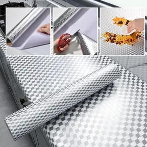 Durable Thick Kitchen Waterproof Oil-Resistant Aluminum Foil Backsplash Wallpaper, Easy Clean Install Removable Self-Adhesive Countertop Sticker