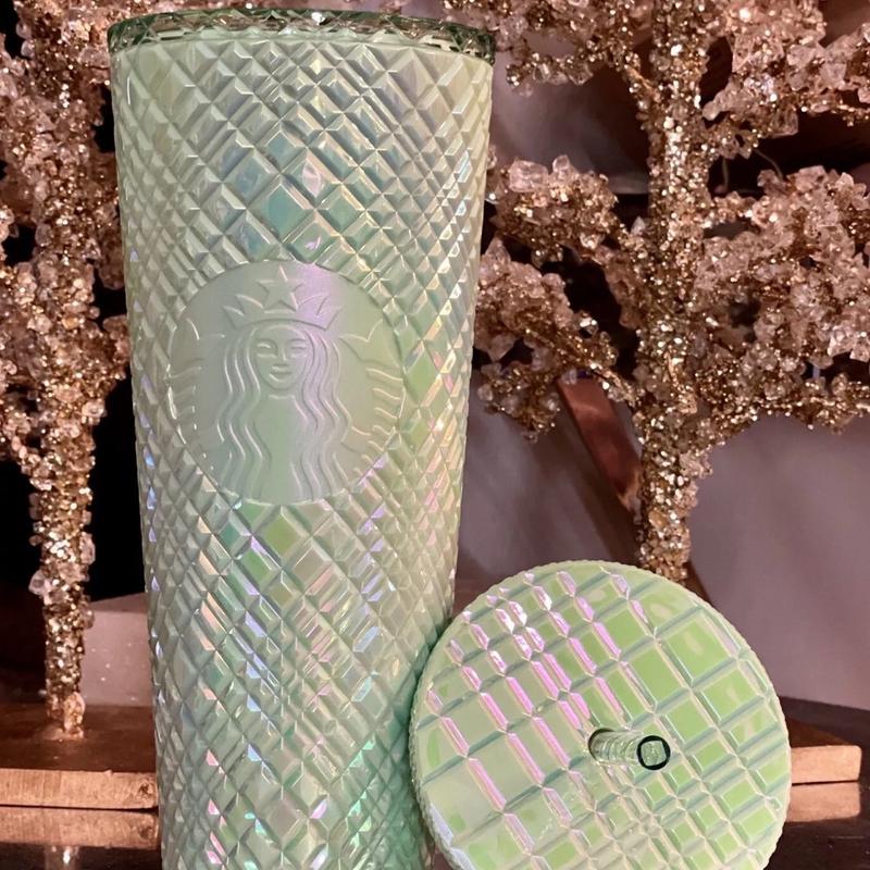 NWT Starbucks Tumbler Summer 2024 Iridescent Mint Jade Green Jewel Venti Cup 24oz