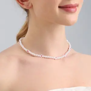 Light Luxury Irregular Pearl Necklace for Women Pastoral Style Versatile Beaded Collarbone Chain Vintage