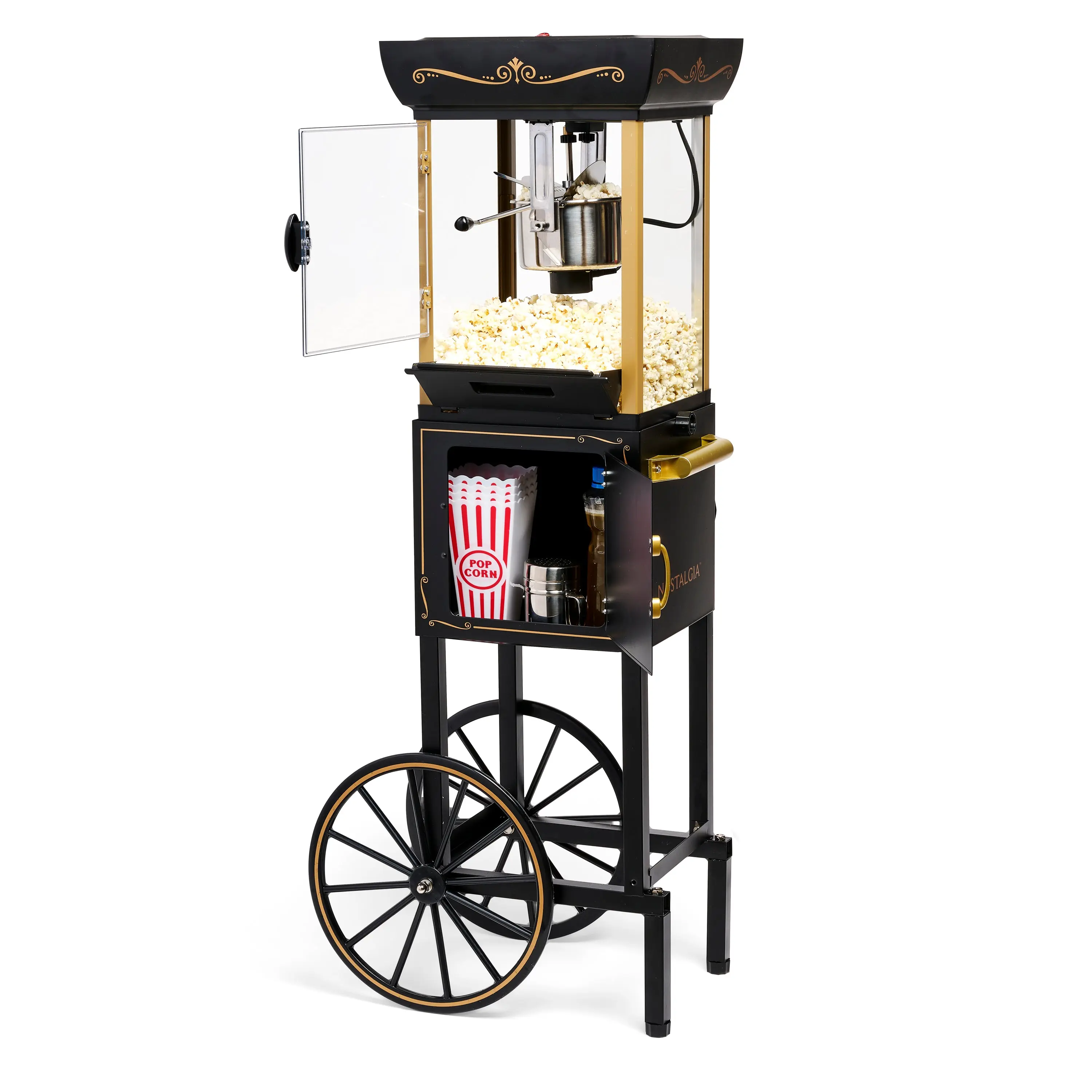 Nostalgia 2.5-Ounce, 10-Cup Popcorn Cart, 48-Inch Nostalgia 2.5-Ounce, 10-Cup Popcorn Cart, 48-Inch