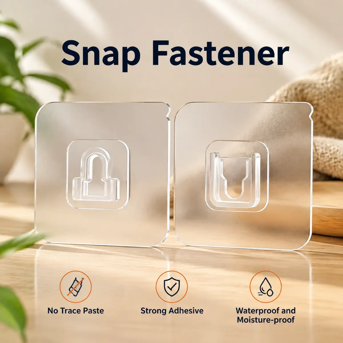 5 Pairs & 10 Pairs Clear Transparent Plastic Male Female Interlocking Snap Buckles, No Drilling Self Adhesive Wall Fixed Hooks, Trace-Less Heavy Adhesive Interlock Clips, Wall Mount Connectors for Home Storage, Curtain, Fabric, RV,