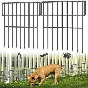 25 Panels Garden Fencing  Barrier, 17in (H) X 27ft (L) No Dig  Fence, 1.25 in Gap Fence Border for Dogs Rabbits, Rustproof Metal Decorative Fences Blocker for Outdoor, Yard, Patio