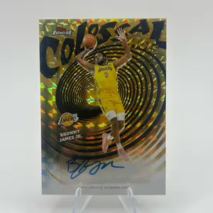 Topps 2025 Finest Bronny James Gold Geo Refractor Auto 16/50 Color Match Basketball Trading Card