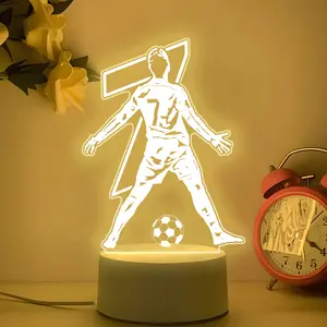 3D Illusion Acrylic Night Light, Creative Football Theme, USB Powered, Button Control, Modern Design, Perfect Gift for Soccer Fans