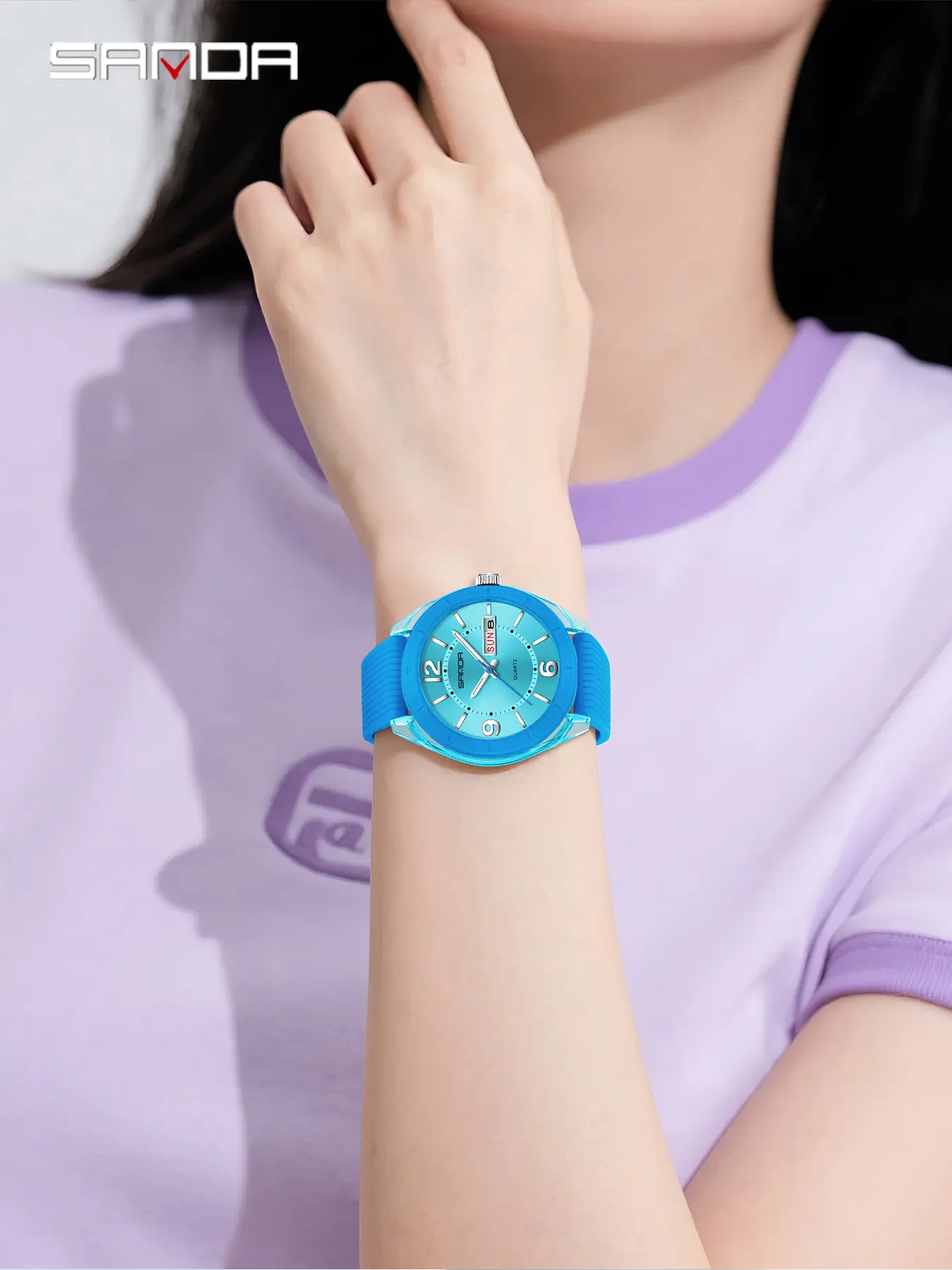 Sanda New Unisex Student Casual Watch, Waterproof Luminous Quartz with Dual Calendar, Perfect for Teens & Adults