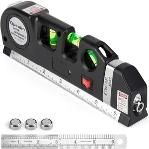 Laser Level Tool, Multipurpose Laser Level Kit, Battery Required Standard Cross Line Laser Level, Laser Line Leveler Beam Tool with Metric Rulers