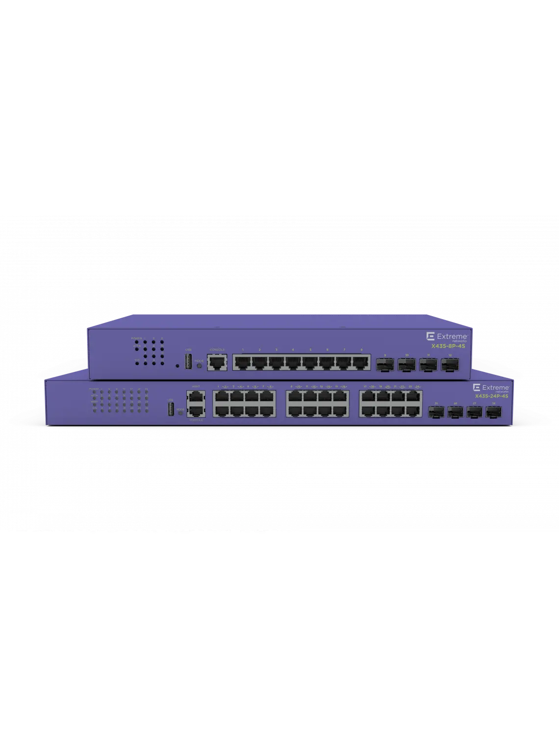 Extreme Networks X435-8P-2T-W Ethernet Switch - 8-Port 10-100-1000Base-T Half Duplex PoE Plus, 2x1G Base-T Uplinks, XOS Value Edge License, High-Speed Data Transfer for Network Setups, High-Speed Data Transfer Network Switches & Poe