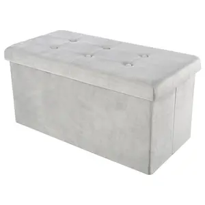 Lavish Home Storage Ottoman Velvet Tufted Footrest or Chest