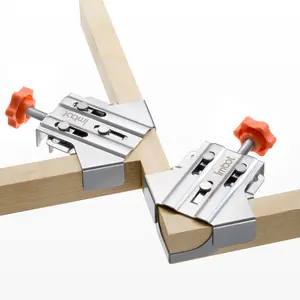 IMBOT Right Angle Clamp All-Stainless Steel Adjustable Clamping and Thickness Different Thickness Plates Clamp Tool for DIY Woodworking & Custom Furniture Installation