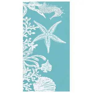 Starfish Pattern Beach Towel, 1 Count Reusable Soft Absorbent Towel, Lightweight Outdoor Camping Accessory for Swimming & Travel