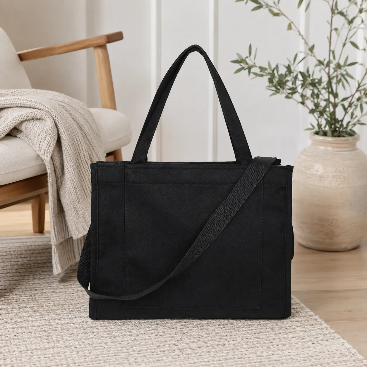 Women’s Corduroy Tote Bag, Casual Crossbody Shoulder Purse for Work, Travel and Everyday Use
