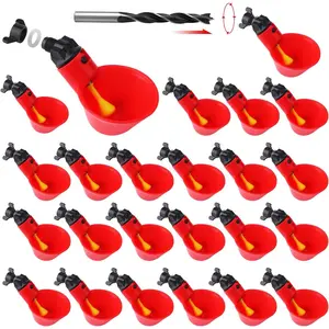 24Pack Chicken Waterer Cups,Poultry Water Cups,Automatic Poultry Waterer for DIY Poultry Quail Duck Chicken Bird Drinker
