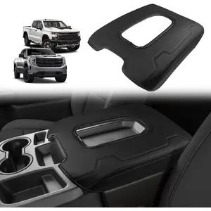 Center Console Armrest Cover Fit for Chevy Silverado & GMC Sierra 2019-2026 Accessories, Comfort Armrest Pad Console Lid Cushion Vegan Leather Regular Thick(Split Bench Seat Console ONLY)