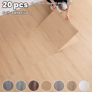 20pcs Thick Luxury Vintage Wood Grain Floor Tiles, Self-Adhesive PVC Vinyl Flooring, DIY Removable Easy Installation, Wall and Floor Renovation