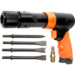 190mm Long Barrel Air Hammer with Quick Change Chisel Retainer and 4-Piece Chisels Set, Pneumatic Tools outdoorfun