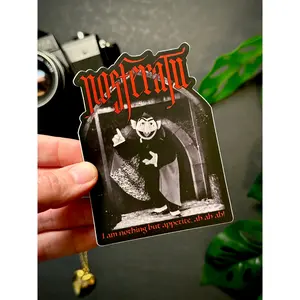 Vampire Puppet Sticker, Nosferatu inspired 4x4 inches large vinyl