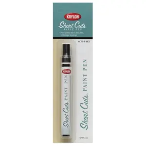 212 MAIN Krylon Division Short Cuts Black Gloss Acid-Free Hobby Craft Paint Pens - Art Supply with Chiseled Tip, Fast-Dry, Gloss Finish, Pack of 6