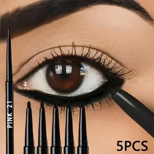 5 Pack Eyeliner Pencils, Waterproof and Sweatproof for Long-Lasting Eye Makeup, Fade-Resistant Formula for All-Day Wear