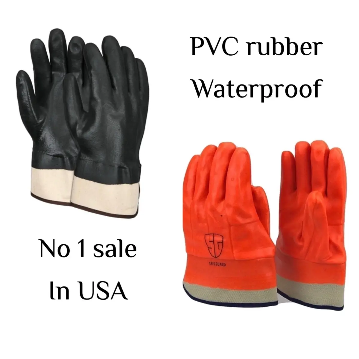 6 Pairs PVC Waterproof Protective Work Gloves - Safety Gear, Hand Protection Equipment for Sanitation, Home Improvement Tasks