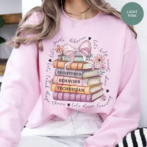 Book Lover women RBT sweatshirt  T-shirt , Registered Behavior Technician Bookshelf shirt, RBT student shirt, Future RBT Graduation Gift, Aba Womenswear