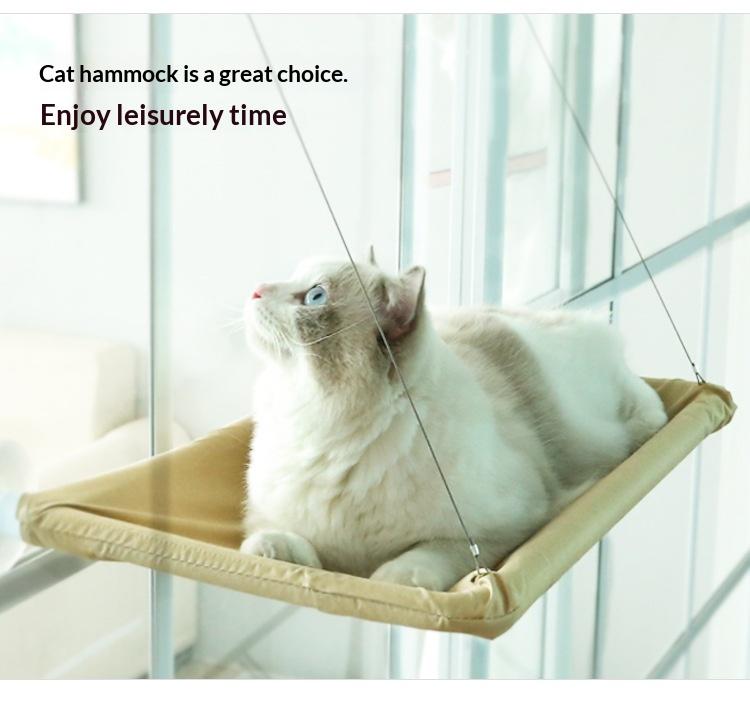 Folding cat hammock, suitable for windows, equipped with strong suction cups and sturdy metal frame, foldable and machine washable, ideal window habitat for cats and small dogs