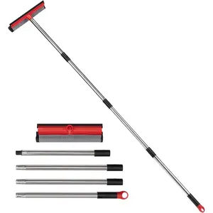 2 in 1 Standard Window , Home Window Cleaner with 59" Poles,Washing  Suit for Glass Door Cleaner, Multi-Use  Windshield Cleaning Tool with Long Handle for High Outdoor Windows