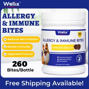 Wellix 260-Count Dog Allergy Relief Chews - Dog Allergy and Itching Skin Relief & Immune Support for Itchy Skin and Itchy Ears, 100% Natural Ingredients