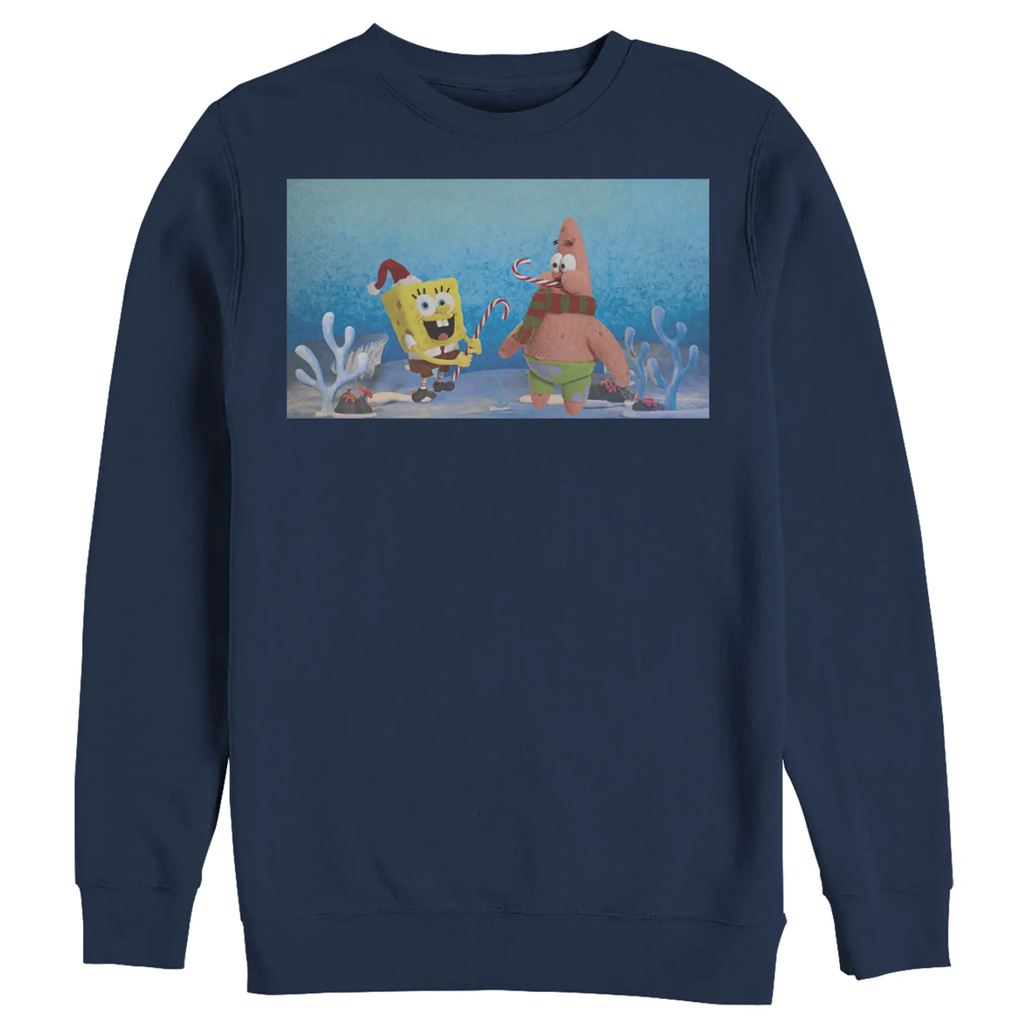Men's SpongeBob SquarePants Christmas Candy Canes Sweatshirt