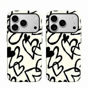 Stylish Heart Pattern Phone Case — Compatible with Samsung S26/S25/S24/S23/S22/S21 and iPhone 17/16/15/14/13/12/11 Phone Cases. Drop-resistant, non-slip, and fade-resistant. The perfect gift for family and friends.